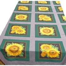 Cranston Print Works Joan Messmore Sunflower Fabric Remnant 72 x 134 - $24.74