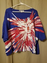 Andrew Charles - Red White Blue Embellished Crop T-Shirt Size M    B23 - £6.26 GBP