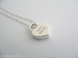 Tiffany &amp; Co Love Neckace Heart Padlock Pendant Charm Chain Love Match T... - £288.19 GBP