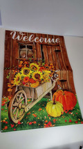Fall Harvest Welcome Garden Flag – 12&quot; x 18&quot;, Double Sided, Thanksgiving... - £4.54 GBP
