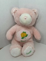 Sugar Loaf ACMI June rose birth month flower pink yellow plush teddy bear  - £15.53 GBP