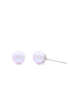 Iridescent Pearl Studs | 6mm Pearl Earrings | Small Pink Pearl | Swarovs... - €15,56 EUR