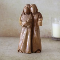 A Wooden Carving of the Holy Family, Joseph, Virgin Mary &amp; Jesus, Religious Gift - £63.90 GBP