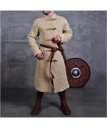 Medieval Tawny Turtleneck Long Sleeve Padded Canvas Gambeson Tunic Battl... - $172.95