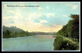 OHIO Postcard - Marietta, Muskingum River &amp; Park F30 - £3.15 GBP