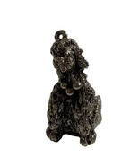 Poodle Trinket Box Cyrro Signed Hinge Silver Tone Storage Dog - $33.78 CAD