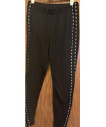 Pink Victoria Secret Tapered Track Pocketed Sweatpants Black Sz M Side Z... - €25,84 EUR
