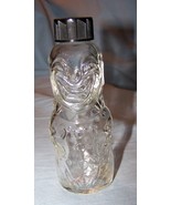 Small Clear Glass Brockway Clown Figure Bottle w/Black Lid - £13.55 GBP