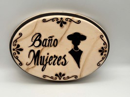 Bano Mujeres Womens Acrylic Restroom Sign, 11W X 8H - £18.58 GBP