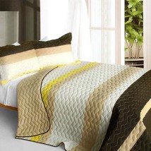 [Best Home Decoration] 3PC Vermicelli-Quilted Patchwork Quilt Set (Full/Queen Si - £74.45 GBP