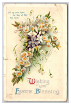 Easter Blessing Floral Cross Embossed International Art DB Postcard R30 - $2.92