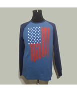 Men Thermal Shirt Long Sleeve USA Flag Red White Blue Size M (38-40) Waf... - £12.84 GBP