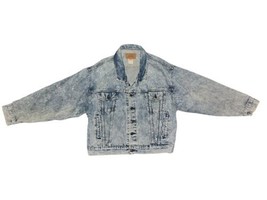 Vintage 90s Levis Acid Wash Denim Trucker Jacket Sz Large 75038-0219 - £37.35 GBP