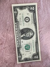 2017A $2 TWO DOLLAR BILL Low Fancy Serial Number, Nice Condition US Note. Miscut - £15.03 GBP