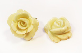 Vintage Carved Floral Flower Crown Trifari Clip On Earrings Project - £7.90 GBP