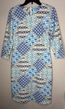 J. MCLAUGHLIN SOPHIA Dress Size M Blue Floral Tiered Catalina Cloth Spring - $32.00