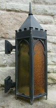 HUGE &amp; AUTHENTIC antique wall lamp light GOTHIC CHURCH CASTLE stained gl... - $1,107.99