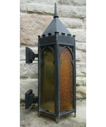 HUGE &amp; AUTHENTIC antique wall lamp light GOTHIC CHURCH CASTLE stained gl... - $1,099.99