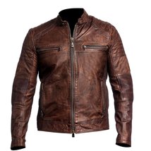 Trends Fashion Cafe Racer Retro Motorcycle Vintage Biker Distressed Leat... - £77.49 GBP+