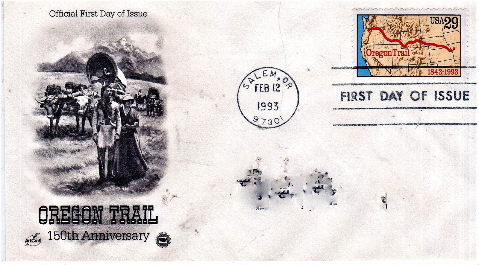 Primary image for U S Stamps  First Day Cover- 150th Anniversary Oregon Trail