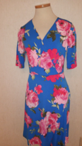 SOMA Multi floral faux wrap Short Sleeve DRESS Size XS-S Misses 2 4 6 - $14.84