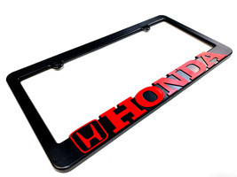 Honda License Plate Frames Black and Red Plastic Raised Letter - £10.17 GBP