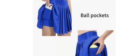 new Husnainna Pleated TENNIS SKIRT women&#39;s sz 6 (S) blue sport gym skort... - $420.85 MXN