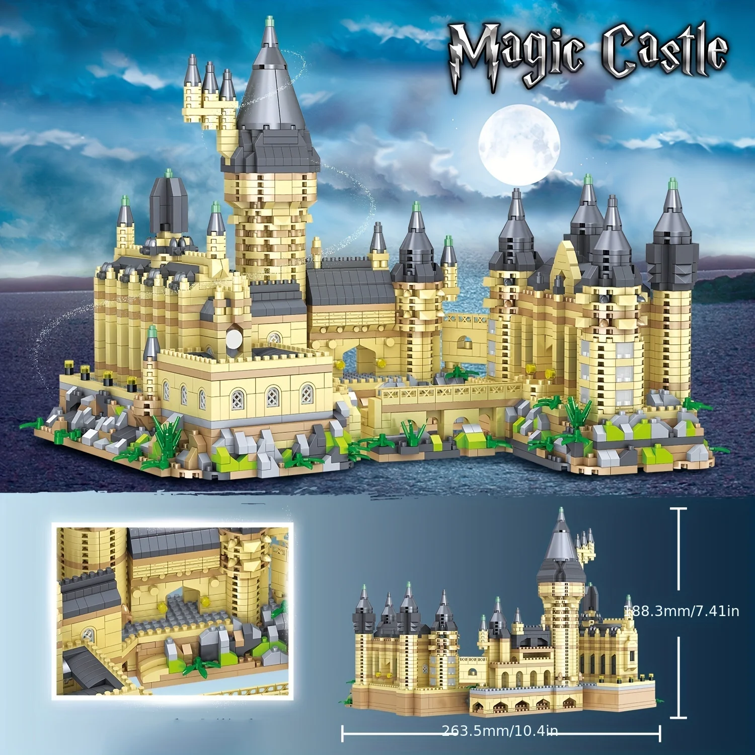 900PCS Creative Diamond Bricks Hogwarts Castle Magic College Building Blocks - £30.21 GBP+