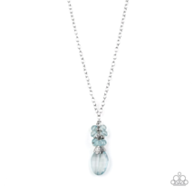 Paparazzi Crystal Cascade Blue Necklace - New - $4.50