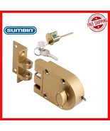 Jimmy Proof Gold Deadbolt Lock with 2 Brass Keys - Fits 1.25&quot; to 2.25&quot; D... - $717.02 MXN