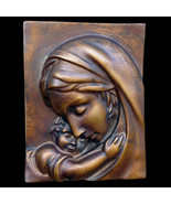 Virgin Mary and Baby Jesus Christ wall plaque Dark Bronze Finish - £23.21 GBP