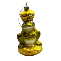 Large Crown Prince Frog Glass Christmas Ornament - £7.96 GBP