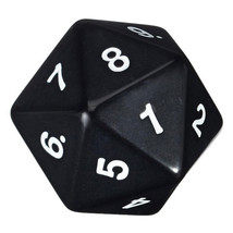 Koplow d20 Single Opaque Dice 55mm - Black/White - $41.40