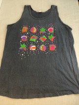 80s Pacific Connections Swimwear Tank Top Single Stitch Neon Puffy Paint  - £12.41 GBP