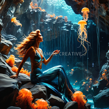 Set of 6 / Fairy tale &quot;Little Mermaid&quot;. Fine Art Print Files. PNG/JPEG, ... - £7.47 GBP