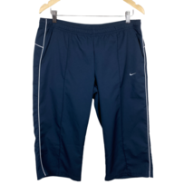 Nike Cropped Capri Pants Womens Large Navy Blue Athletic Training Lightw... - £14.16 GBP