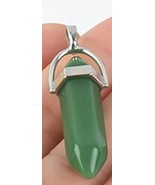 Green Agate Crystal Natural Gemstone Quartz Pendant Necklace  - £7.82 GBP
