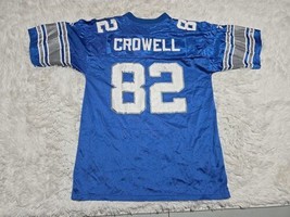 Vintage Puma Detroit Lions Germane Crowell #82 Men&#39;s NFL M Jersey Blue 90s  - $36.41