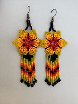 Floral Beaded Earrings for Women Fashion multi colour - £5.59 GBP