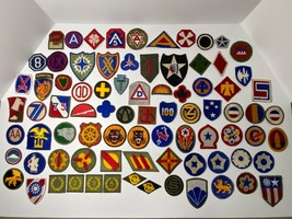 WWII, U.S. ARMY, SHOULDER SLEEVE PATCHES, GROUPING OF 81 PATCHES - £59.49 GBP