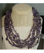 Vintage 6 Strand Amethyst Chips Necklace, 16 - $950.37 MXN