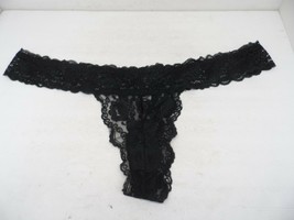 Adore Me Women&#39;s Lace Mesh Risque Thong 09772 Black Size 1X - $4.74