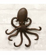 6.5&quot;H Cast Iron Nautical Sea Octopus Wall Hook Cthulhu Kraken In Rustic ... - $23.28 CAD