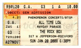 All Time Low Concert Ticket Stub January 20 2008 Rockford Illinois - £20.54 GBP