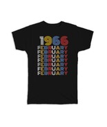 1966 February Colorful Retro Birthday : Gift T-Shirt Age Month Year Born - $35.07 CAD