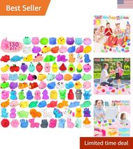 130PCS Kawaii Squishies Mochi Toy Set - Party Favors &amp; Stress Relief for... - $39.91