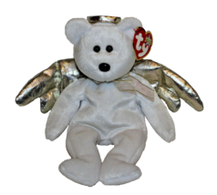 2000 “HALO II” TY BEANIE BABY WHITE ANGEL BEAR RARE BROWN NOSE 8.5 INCH - £3.91 GBP
