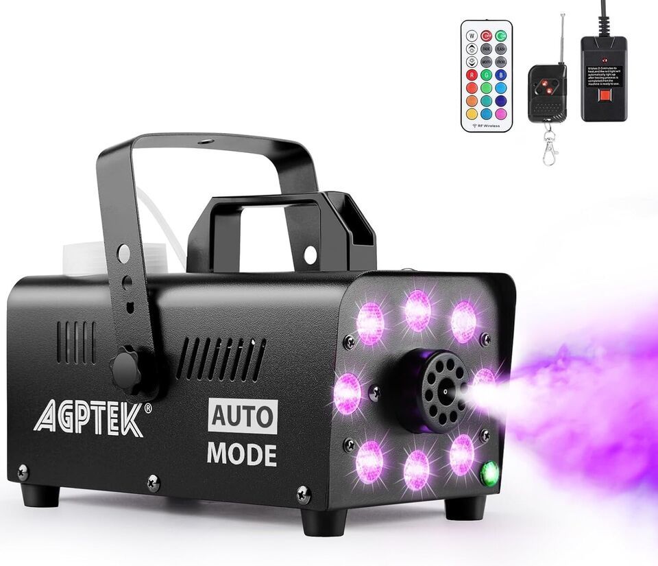 AGPTEK Smoke Machine Fog Machine with 13 Colorful LED Lights Effect 500W... - $36.47