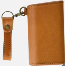Naniwa Leather Tochigi Leather Hard Case with Strap Camel MADE IN JAPAN NWT - $19.99