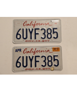 California 2013 Licenses Plate Pair # 6UYF385-Man Cave-Shop-Decor-Garage - $27.37 CAD